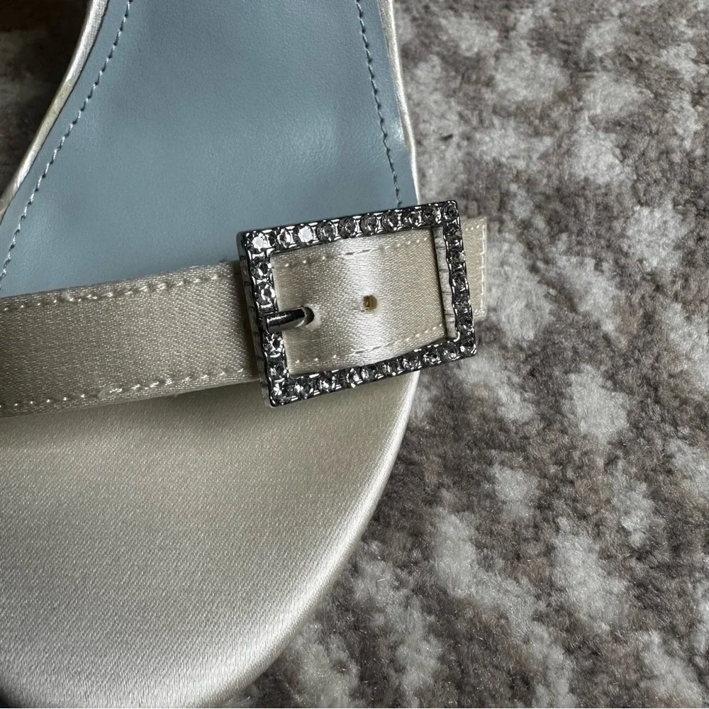 NIB- Nine West Moras Bridal Embellished Strappy Stiletto Sandals - Picture 3 of 6